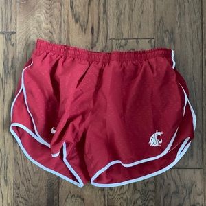 red WSU running shorts